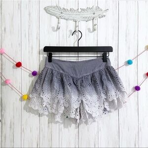 Free People ombré blue scalloped lace pixie skirt